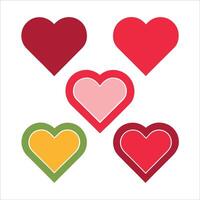 Four different colored hearts are shown on a white background vector