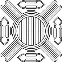 line art of grill and skewers vector