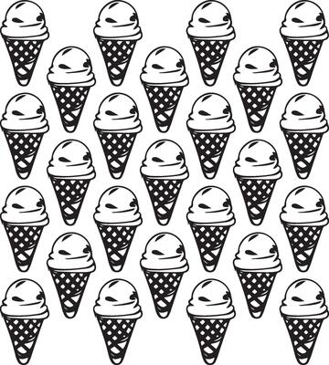 cup ice cream, cone ice cream line art