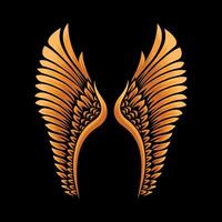 Wings in tattoo style isolated on white background. Design element for poster, t , card, emblem, sign, badge. vector
