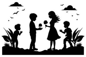 Romantic Silhouette of a Proposal design vector
