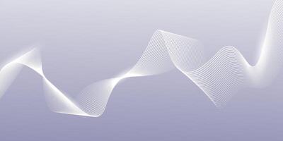 Abstract gray background with white shining wave lines vector