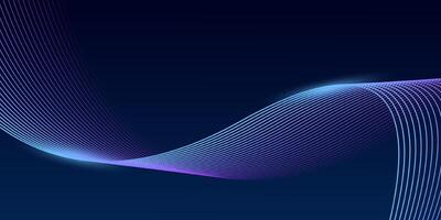 Abstract dark blue background with dynamic wave lines. Futuristic technology concept vector
