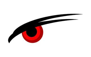 rojo ojo diseño con feroz Mira vector