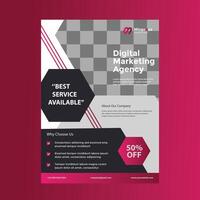 Modern corporate flyer with sleek, professional design and minimalistic layout. vector