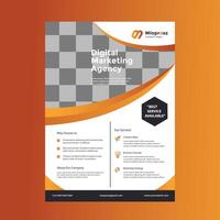 Abstract business flyer with dynamic shapes and vibrant colors. vector