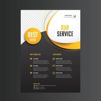 Minimalist black and white business flyer with sharp edges and clean text. vector