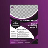Gradient-themed corporate flyer with glowing elements and smooth transitions. vector