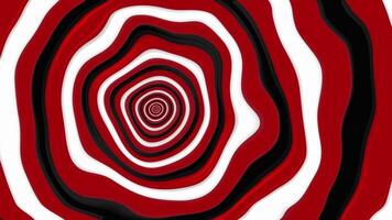 Swirls of shiny rippling wavy circles abstract background. Black, red and white colors. Trippy organic fluid motion. Full HD looping psychedelic animation. video