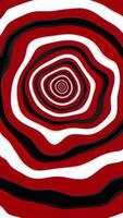 Swirls of shiny rippling wavy circles abstract background. Black, red and white colors. Trippy organic fluid motion. Full HD looping vertical psychedelic animation. video