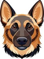 German Shepherd Dog Face Captivating Canine Art for Print and Web vector