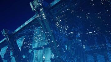 Futuristic city in the sky with advanced architecture and glowing structures video