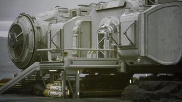 Spaceship Positioned on Mountain Peak video