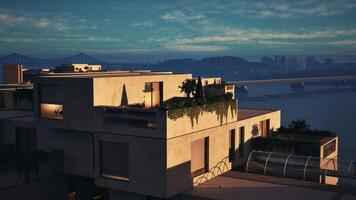 A View of a City With a Bridge in the Background video
