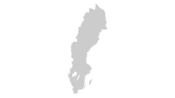 Sweden map animation. Animation of Connecting all areas into a complete map of Sweden with borders in the background with an alpha channel. Motion design. video