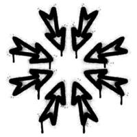 Spray Painted Graffiti Multiple arrow direction icon isolated on white background. vector