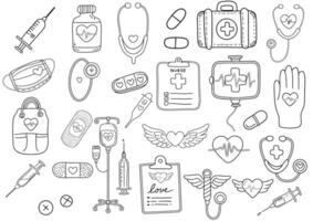 Comprehensive Nurse Tools Coloring Page vector