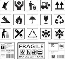 Set of packaging products design Fragile symbol Art an Illustration vector
