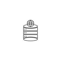 Data storage icon in flat style, Secure data with long shadow on transparent background vector
