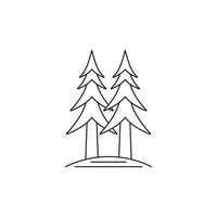 Conifer icon or two tree illustration on white background vector