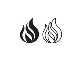 Fire icon illustration with two different style on white background vector