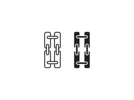 Sling here icon black and white, chain icon symbol illustration on white background vector