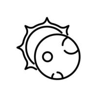 partial solar eclipse icon, line style icon vector