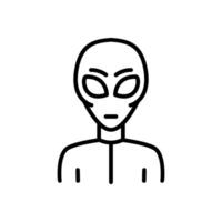 alien in suit icon, line style icon vector