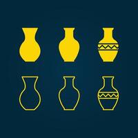 Vase trendy artwork applied abstract illustration colorful valuable design vector