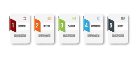 5 steps infographic template design. vector