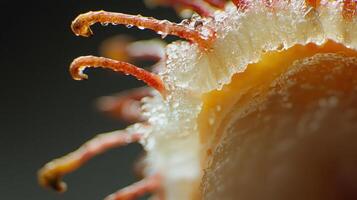 Close-up of a plant's seed pod showing intricate detail and texture. photo