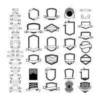 Set of empty emblems and labels templates. Design elements for logo, label, emblem, sign, brand mark. illustration. vector
