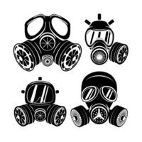 Set of gas masks isolated on white background. Design element for logo, label, emblem, sign, brand mark. illustration. vector