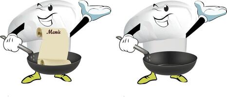 chef hat pan menu paper chef hat pan menu paper- vector