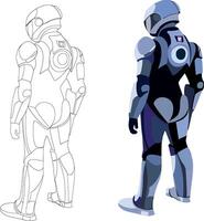 Austonaut person dressed in space suit with white background- vector