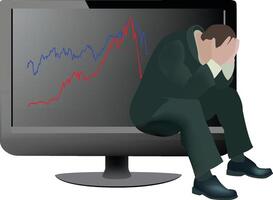 Desperate failed player purse broker in free fall vector
