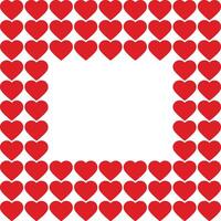 Hearts shape Abstract Square Frame border in monochrome red. Greeting Copy space Template concept. Isolated illustration Valentines Day greeting or invitation cards, web promo leaflets, price vector