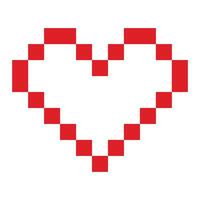 Heart shape pixel art Stylized heard icon in trendy minimalism. Valentines Day greeting design idea. Isolated illustration Thematic cards or web promo banner, leaflets, print materials or tags vector