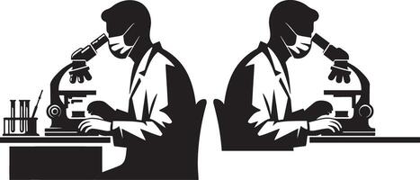 Two Male Scientist Using Ppipette Illustration. vector