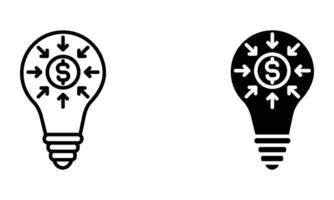 lightbulb with money and arrow vector
