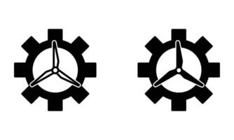 cogwheel with windmill propeller vector