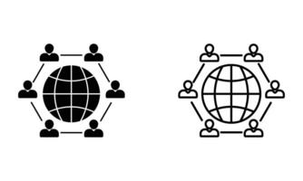 illustration of global business connection and network icon vector