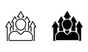 person with arrow up vector