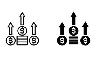 stack of coins with arrow up vector