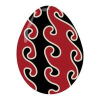An easter egg with red and black swirls vector