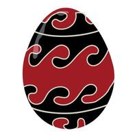 An easter egg with red and black waves vector