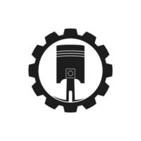 piston and gear logo icon flat design vector