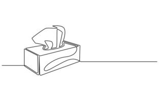 Tissue box continuous one line drawing vector