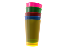 Transparent plastic cup mockups disposable colorful set. Blank clear plastic for cold beverage, ice tea, coffee, cocktail, milkshake, juice, isolated on background. Mockup packaging for branding png