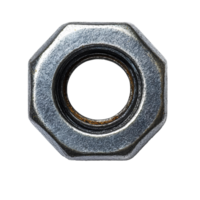 nut for construction . bolt and nut top view . hex nut for construction and industrial sites flat lay isolated. metal nut and bolt png